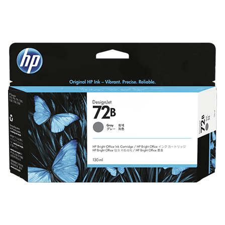 HP 72B 130-ml Gray DesignJet Ink Cartridge (3WX08A)