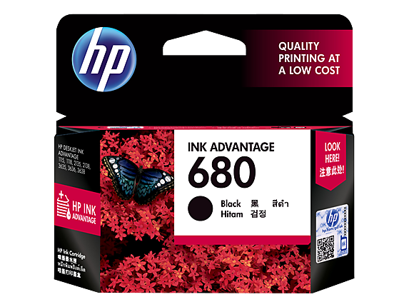 HP 680 Black Original Ink Advantage Cartridge (F6V27AA)