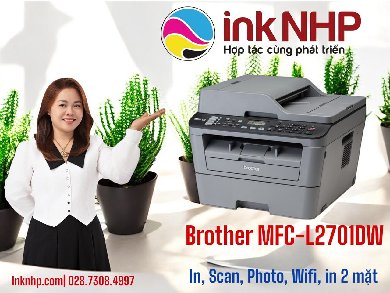 Máy in Brother MFC-L2701DW máy new 90% bảo hành 6 tháng